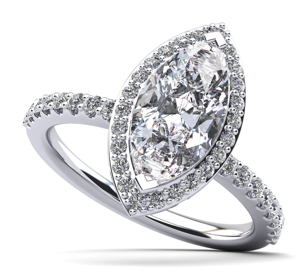 Halo Marquise Diamond Engagement Ring Lab-Grown Diamond  with 2.48 ct. (2.00 ct. center diamond)