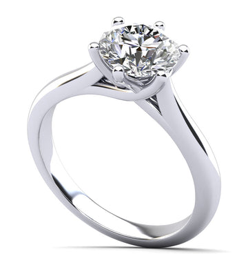 Six Curved Prongs Solitaire Diamond Engagement Ring Lab-Grown Diamond  with 1.50 ct.(finished) 7.4mm