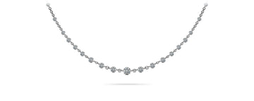 Graduated Diamond And Chain Link Necklace Diamond  with 4.05 ct.(finished) 3.5mm, 4mm, 4.5mm