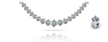 Diamond Crescendo Necklace With Shiny Links Lab-Grown Diamond  with 4.01 ct.(finished)