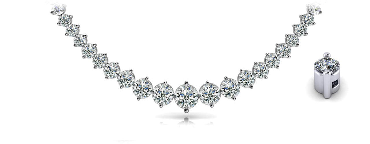 Diamond Crescendo Necklace Diamond  with 11.93 ct.(finished)