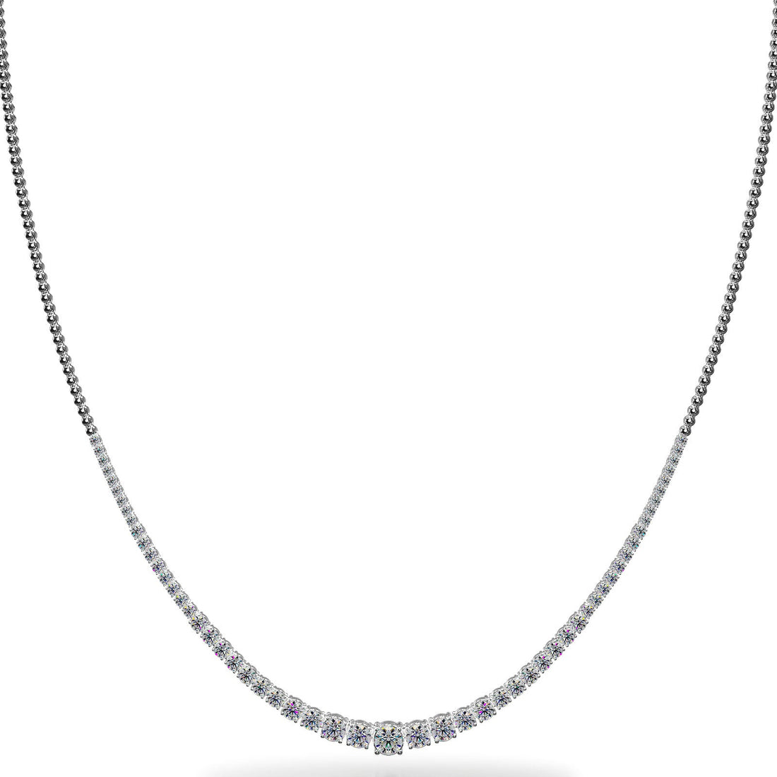 Graduated Diamond Necklace With Shiny Links Lab-Grown Diamond  with 10.00 ct.(finished)