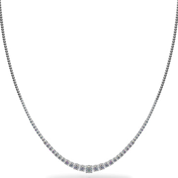 Graduated Diamond Necklace With Shiny Links Diamond  with 4.00 ct.(finished)