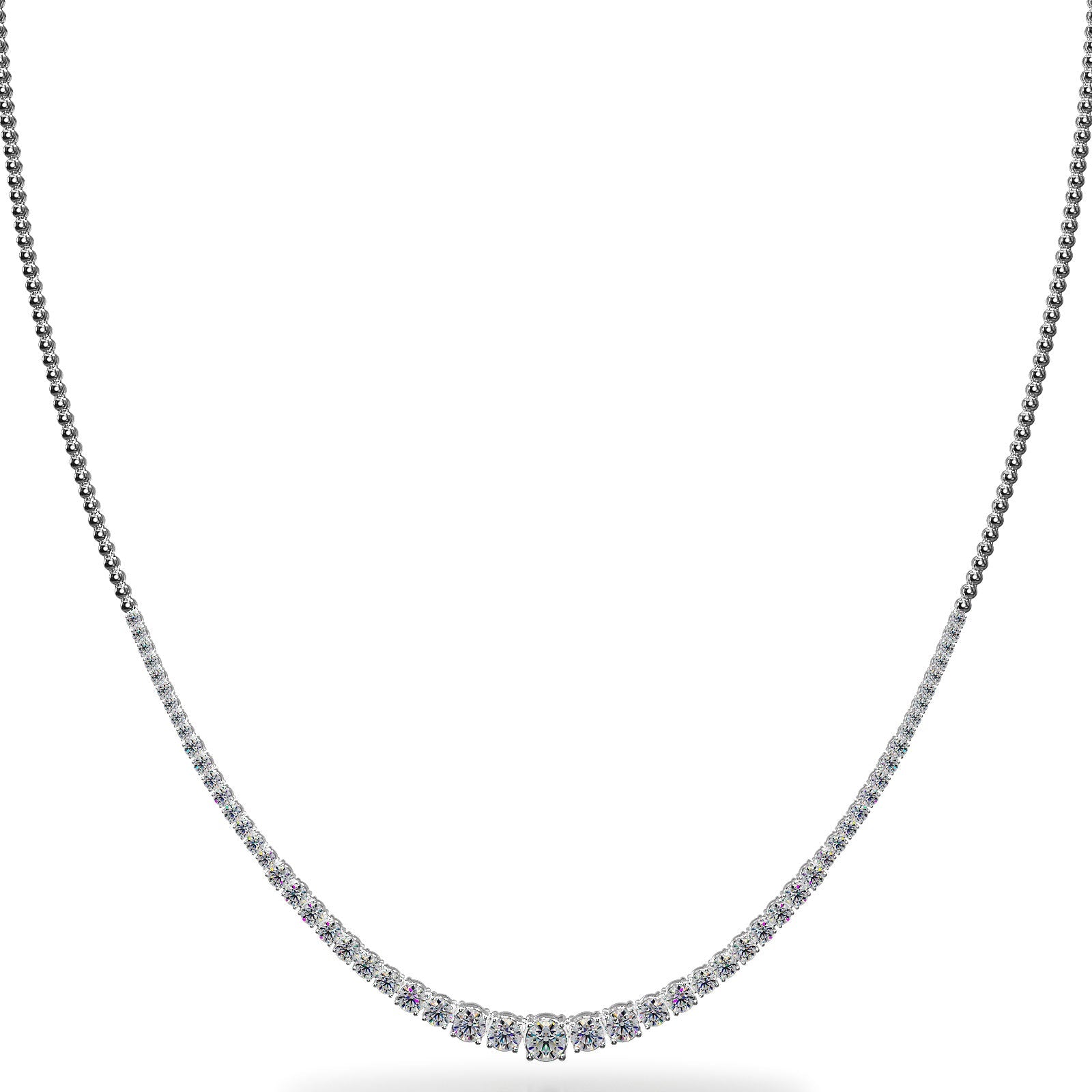 Graduated Diamond Necklace With Shiny Links Diamond  with 3.01 ct.(finished) 2mm, 2.2mm, 2.5mm