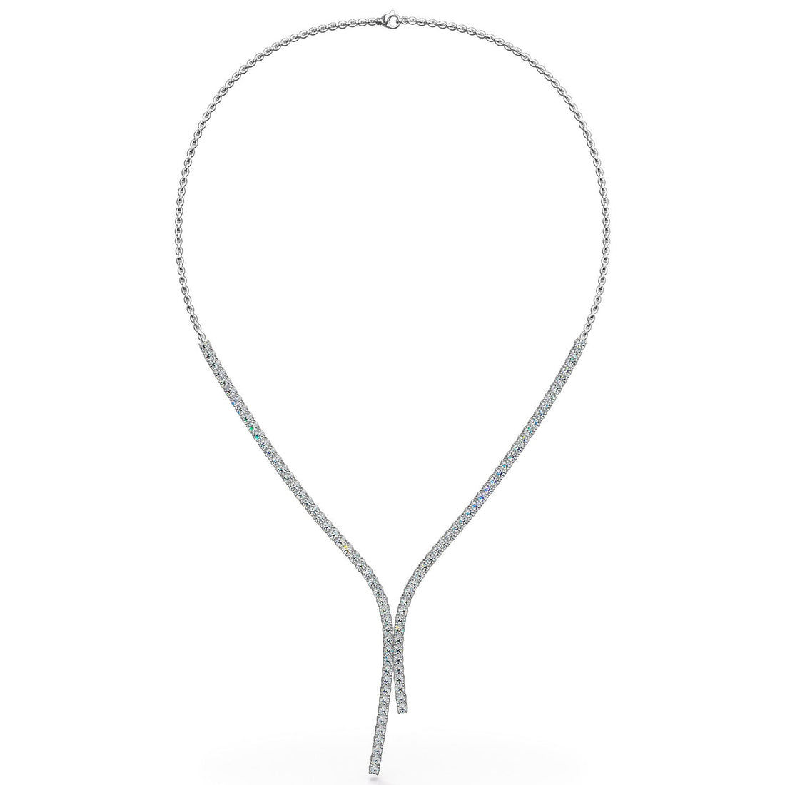 Lasso Diamond and Chain Tennis Necklace Diamond  with 3.00 ct.(finished) 2mm