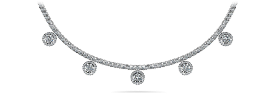 Captivating Diamond Tennis Necklace Lab-Grown Diamond  with 8.53 ct.(finished) 1mm, 2.2mm, 4.5mm