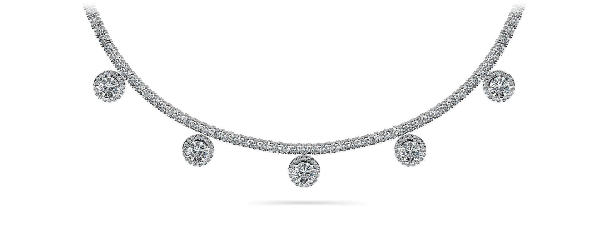 Captivating Diamond Tennis Necklace Lab-Grown Diamond  with 8.53 ct.(finished) 1mm, 2.2mm, 4.5mm