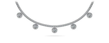 Captivating Diamond Tennis Necklace Lab-Grown Diamond  with 8.53 ct.(finished) 1mm, 2.2mm, 4.5mm