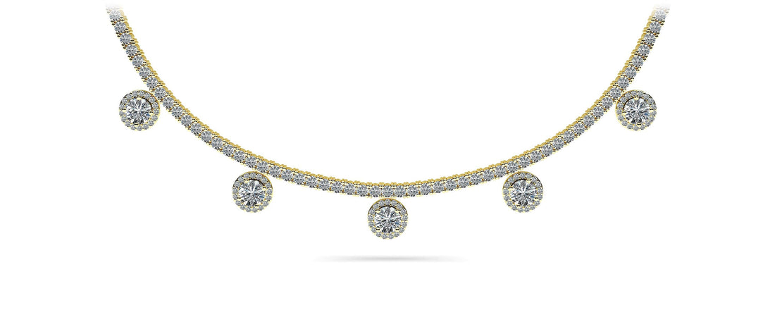 Captivating Diamond Tennis Necklace Lab-Grown Diamond  with 8.53 ct.(finished) 1mm, 2.2mm, 4.5mm