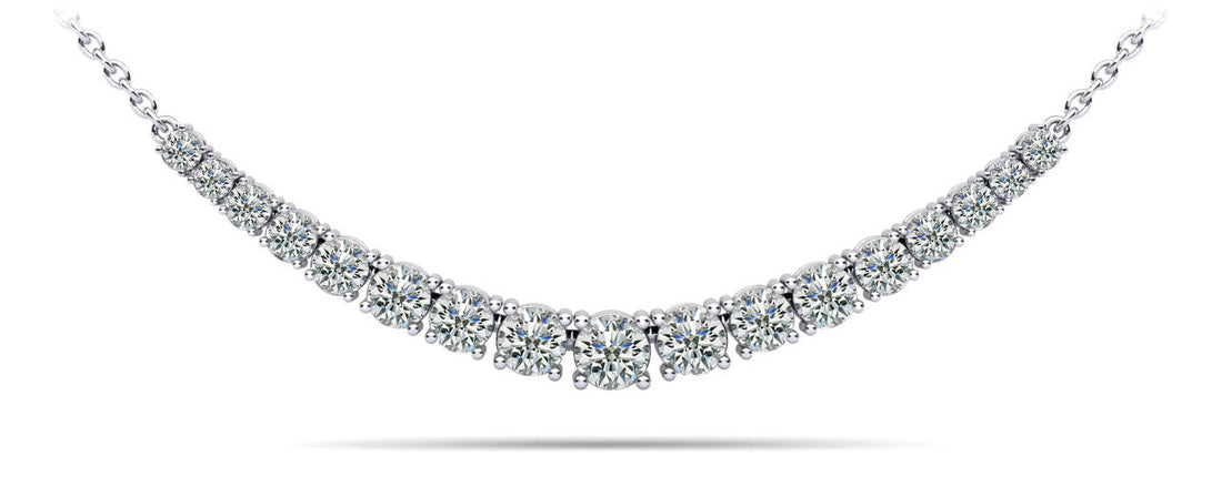 Classic Graduated Tennis Necklace With Chain Lab-Grown Diamond  with 2.01 ct.(finished)