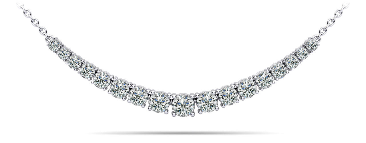 Classic Graduated Tennis Necklace With Chain Diamond  with 2.01 ct.(finished)