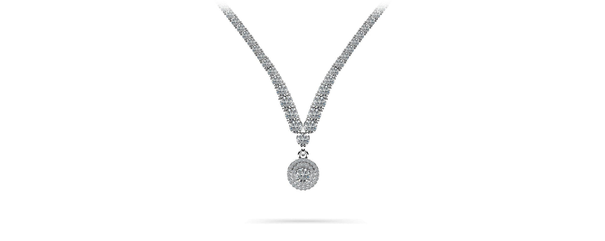 Remarkable Plunging V Neck Diamond Necklace Lab-Grown Diamond  with 8.75 ct.(finished)