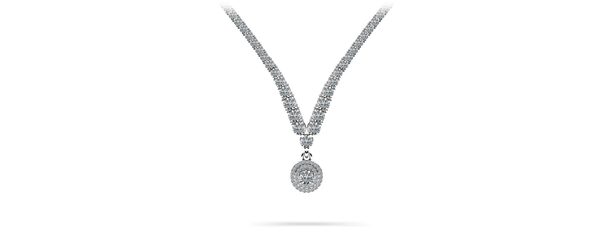 Remarkable Plunging V Neck Diamond Necklace Diamond  with 9.29 ct.(finished)