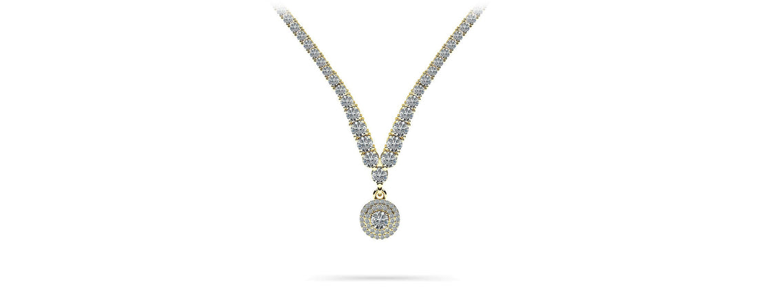 Remarkable Plunging V Neck Diamond Necklace Lab-Grown Diamond  with 8.75 ct.(finished)