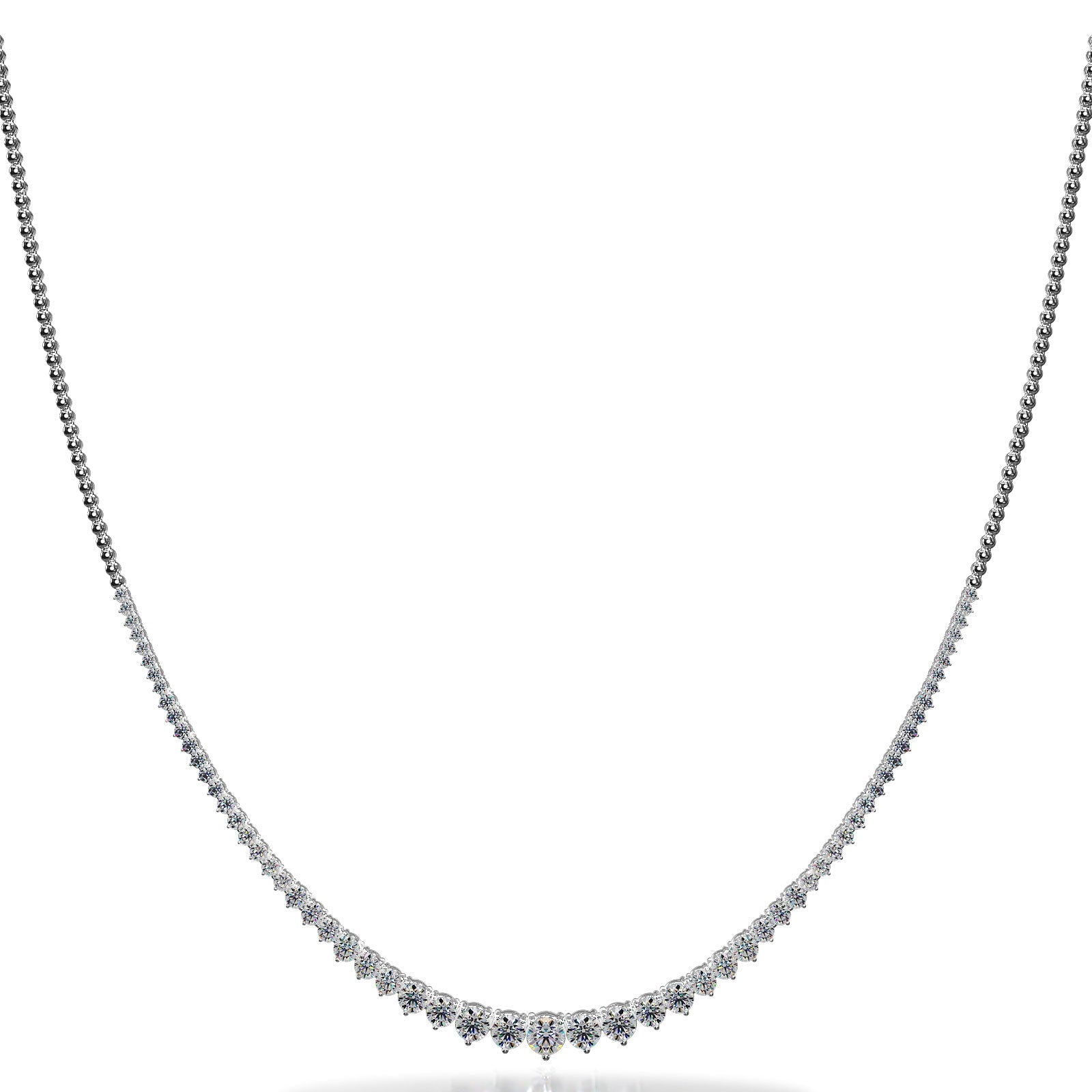 Graduated Shiny Link Diamond Necklace Diamond  with 9.06 ct.(finished)