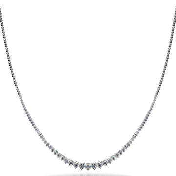 Graduated Shiny Link Diamond Necklace Diamond  with 9.06 ct.(finished)