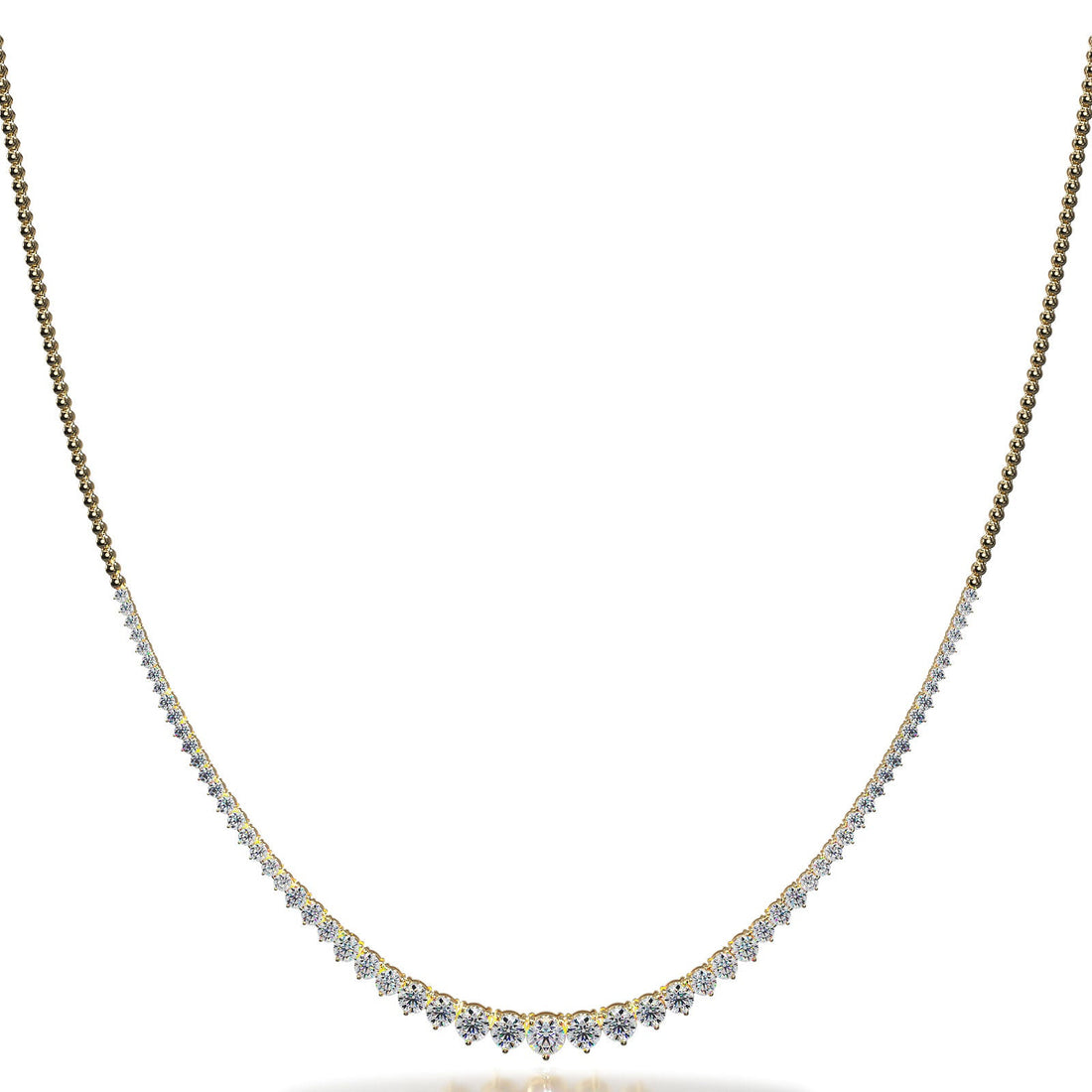 Graduated Shiny Link Diamond Necklace Lab-Grown Diamond  with 3.06 ct.(finished) 2mm, 2.3mm, 2.6mm