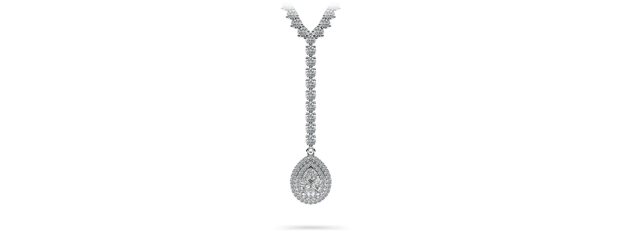 True Romance Diamond Necklace Lab-Grown Diamond  with 8.81 ct.(finished) 7x5mm, 1mm, 2.2mm