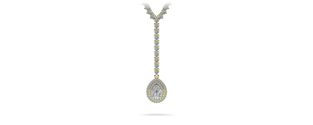 True Romance Diamond Necklace Lab-Grown Diamond  with 8.81 ct.(finished) 7x5mm, 1mm, 2.2mm