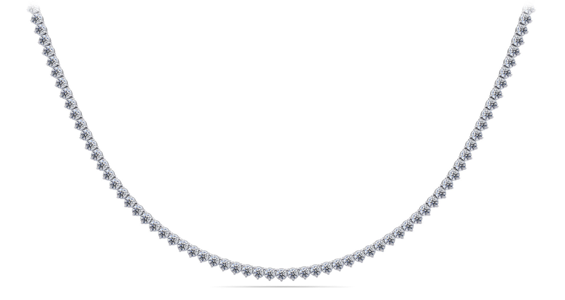 3 Prong Riviera Diamond Necklace Lab-Grown Diamond  with 5.71 ct.(finished) 2mm