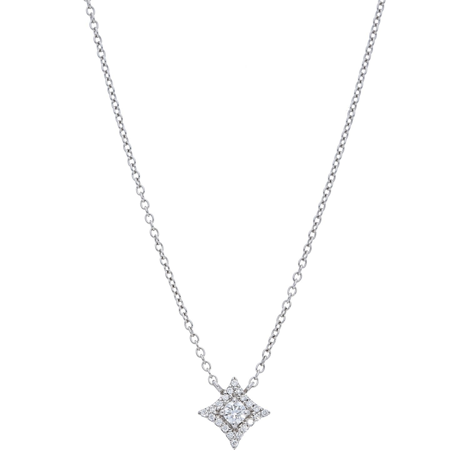 Diamond Square Halo Pendant