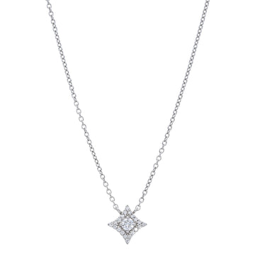 Diamond Square Halo Pendant