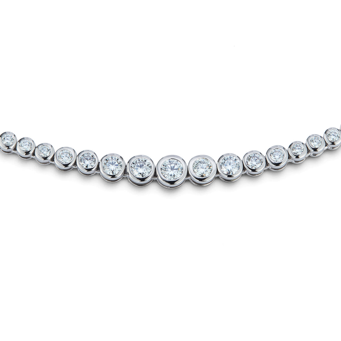 Graduating Diamond Bezel Tennis Necklace