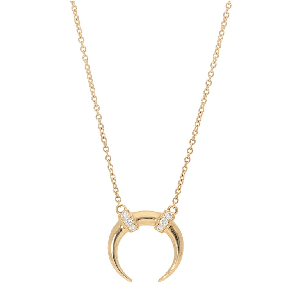 Pave Diamond Horn Pendant