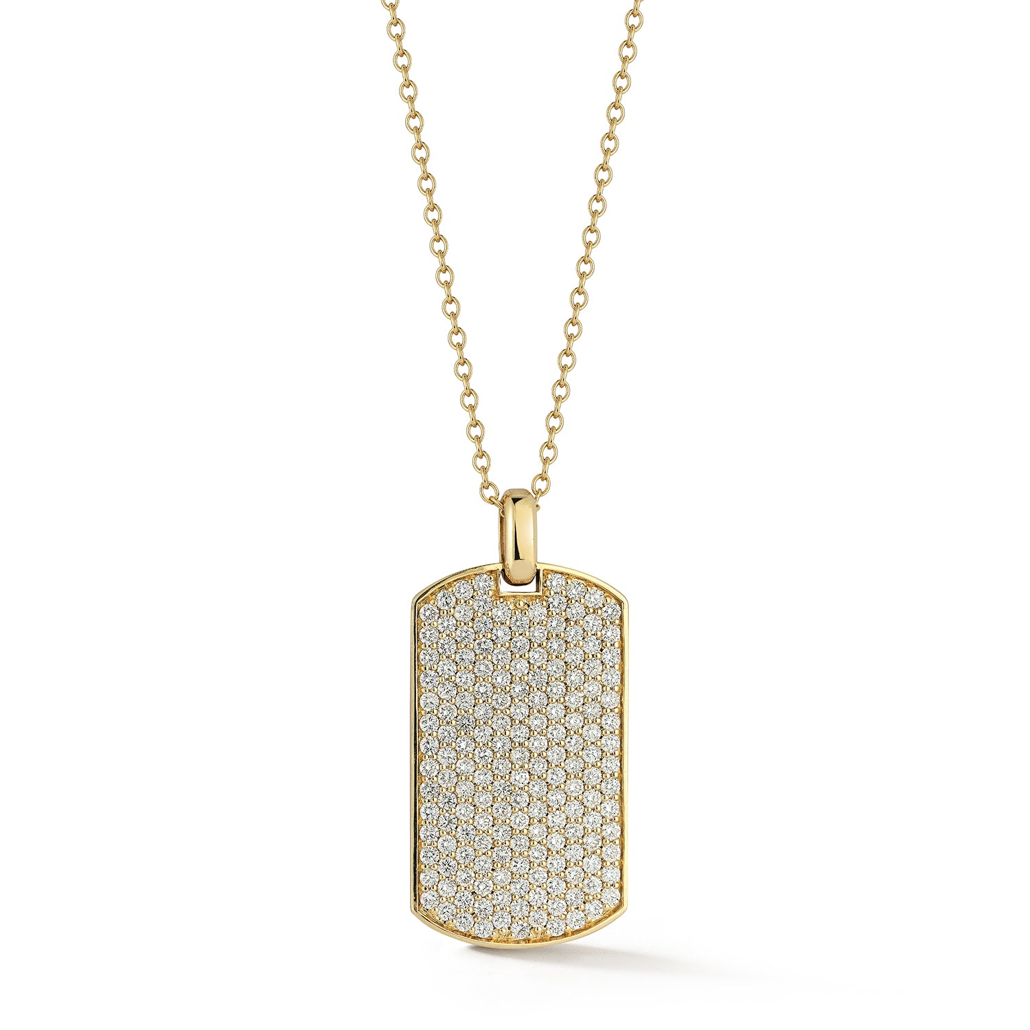 Pave Diamond Dog Tag Pendant