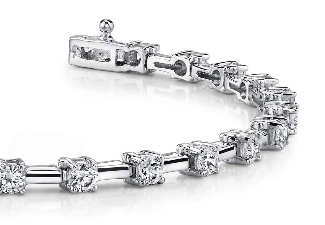 Classic Solid Rectangle Link Diamond Bracelet Lab-Grown Diamond  with 3.00 ct.(finished) 3.2mm