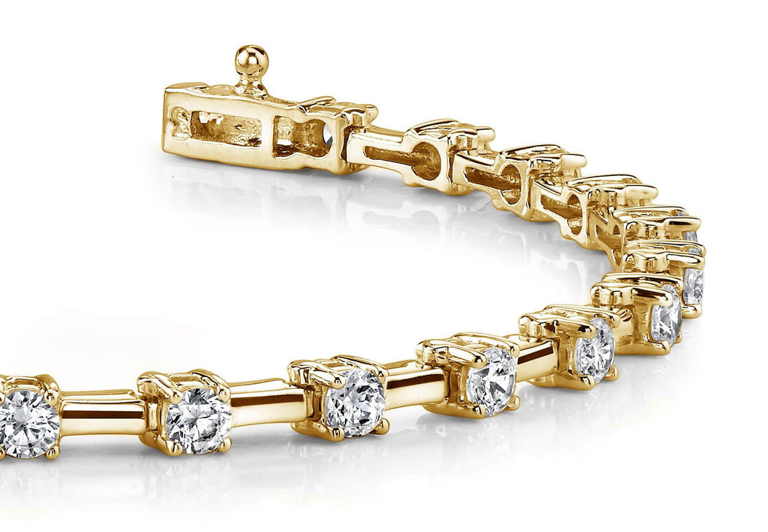 Classic Solid Rectangle Link Diamond Bracelet Lab-Grown Diamond  with 3.96 ct.(finished) 3.7mm