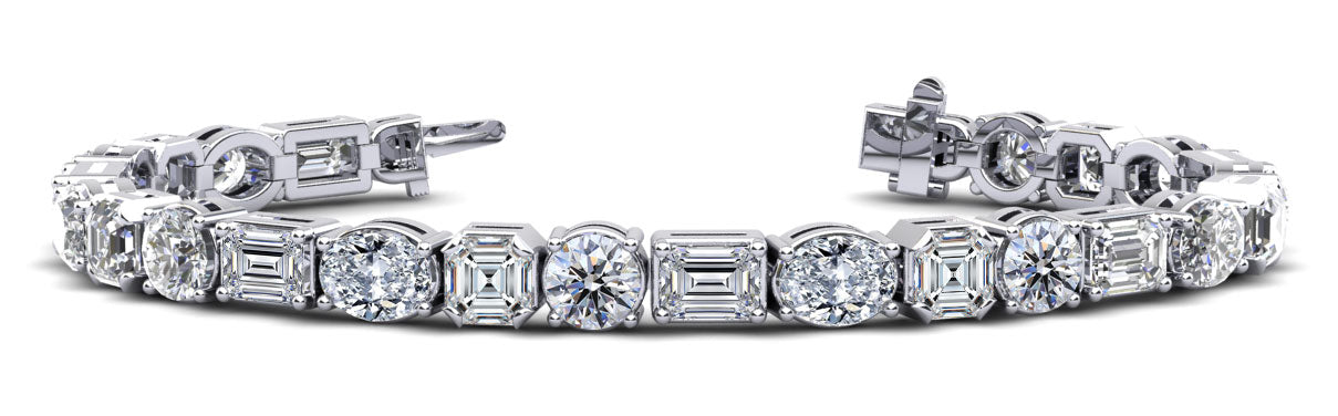 Mixed Shape Radiant Diamond Bracelet with 22.80 ct.(finished)