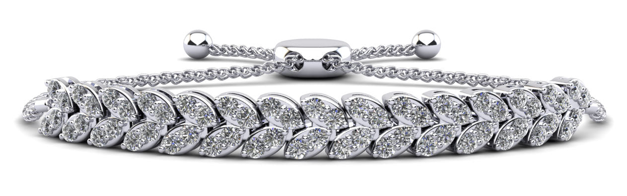 Marquise Illusion Adjustable Diamond Bracelet Lab-Grown Diamond  with 3.60 ct.(finished) 2.5mm