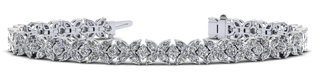 Flowers of Marquise Diamond Tennis Bracelet Lab-Grown Diamond  with 16.15 ct.(finished) 4.75x3mm, 3.4mm