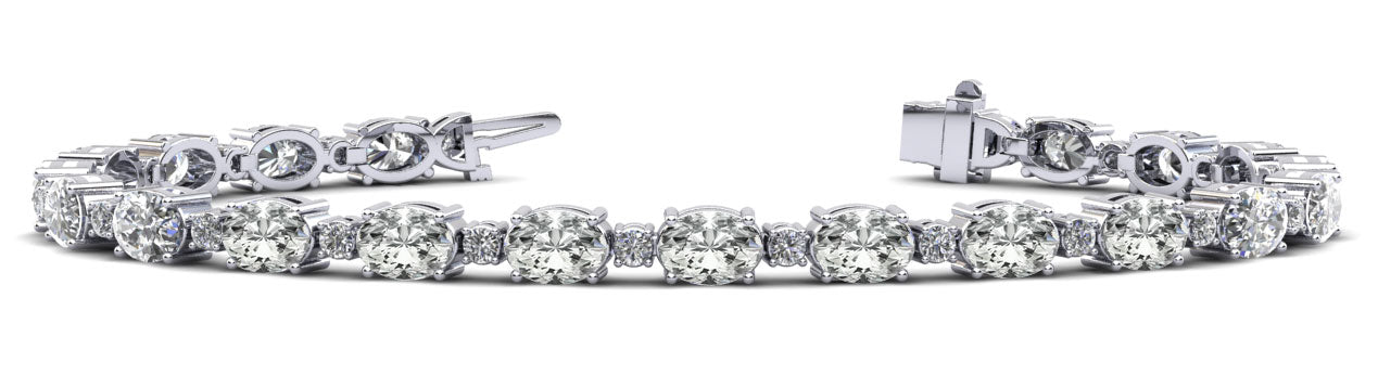 Ovals and Brilliant Rounds Diamond Bracelets Diamond with 15.39 ct.(finished) 6x4mm, 2mm