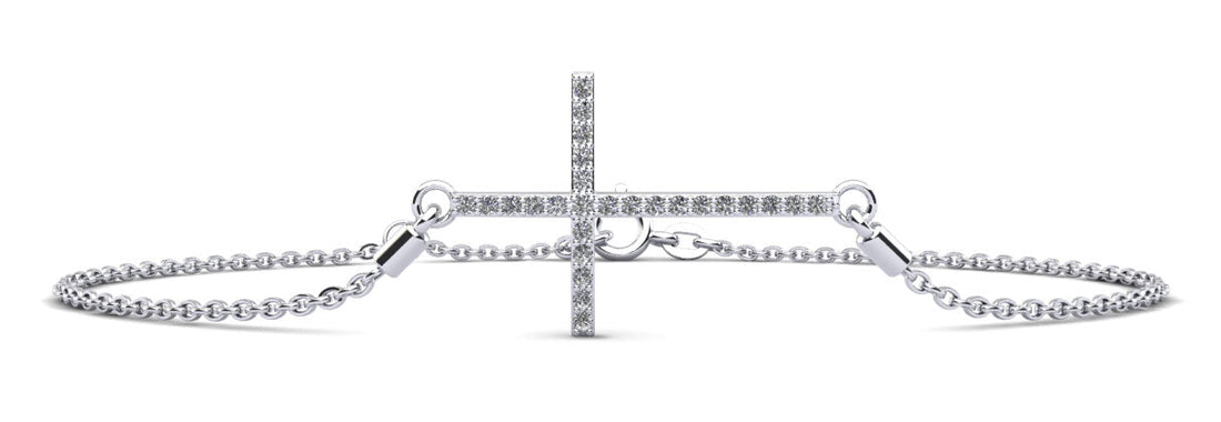 Holy Cross Diamond Adjustable Diamond Bracelet with 0.21 ct.(finished) 1.2mm