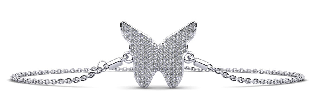 Sparkling Butterfly Diamond Adjustable Bracelet Lab-Grown Diamond  with 0.54 ct.(finished) 1mm