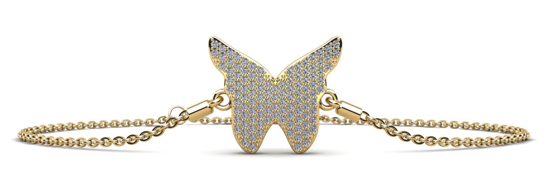 Sparkling Butterfly Diamond Adjustable Bracelet Lab-Grown Diamond  with 0.54 ct.(finished) 1mm