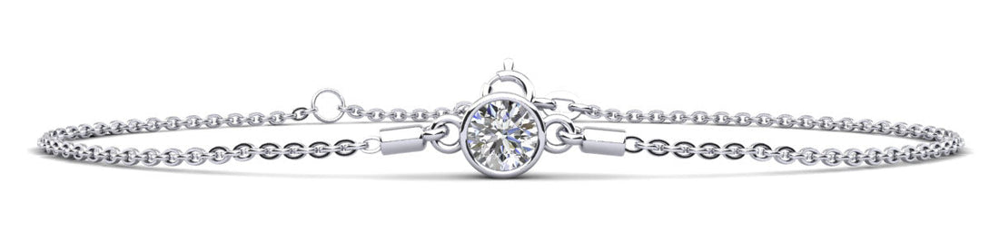 Solitaire Brilliant Round Diamond Adjustable Diamond Bracelet with 0.35 ct.(finished) 4.5mm