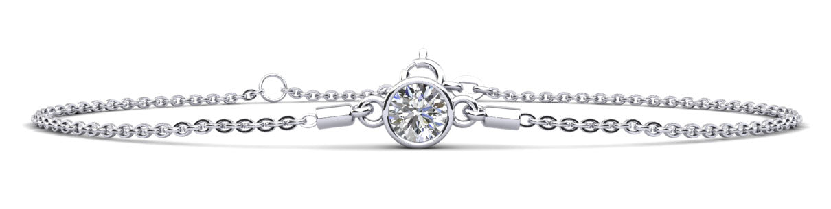 Solitaire Brilliant Round Diamond Adjustable Bracelet Lab-Grown Diamond  with 0.50 ct.(finished) 5mm