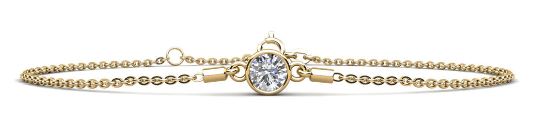 Solitaire Brilliant Round Diamond Adjustable Bracelet Lab-Grown Diamond  with 0.50 ct.(finished) 5mm