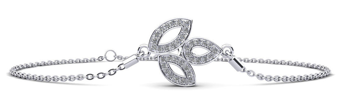 Three Leaf Diamond Adjustable Diamond Bracelet with 0.30 ct.(finished) 1.2mm