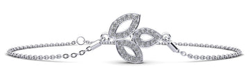 Three Leaf Diamond Adjustable Bracelet Lab-Grown Diamond  with 0.30 ct.(finished) 1.2mm