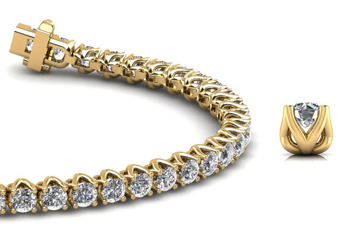 Fiery Flame Diamond  Tennis Bracelet with 11.22 ct.(finished) 4.3mm