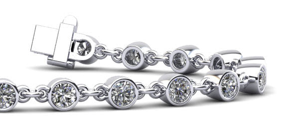 Diamond Drops Chain Link Bezel Bracelet Lab-Grown Diamond  with 4.75 ct.(finished) 4mm