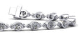 Diamond Drops Chain Link Bezel Bracelet Lab-Grown Diamond  with 1.56 ct.(finished) 2.5mm