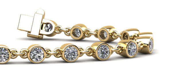 Diamond Drops Chain Link Bezel Bracelet Lab-Grown Diamond  with 1.56 ct.(finished) 2.5mm