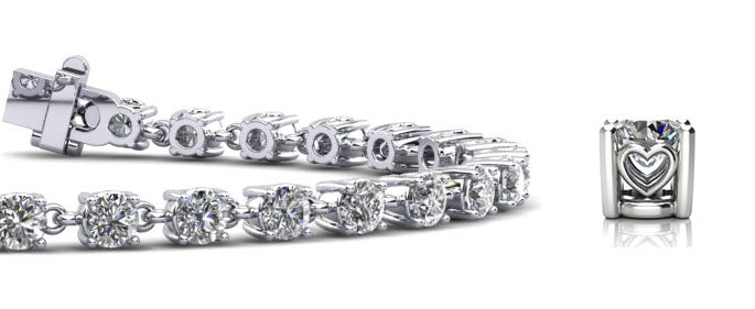 Stylish Sweetheart Diamond Tennis Bracelet Lab-Grown Diamond  with 5.49 ct.(finished) 3.6mm