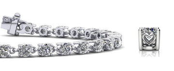 Stylish Sweetheart Diamond Tennis Bracelet Lab-Grown Diamond  with 7.16 ct.(finished) 4.1mm