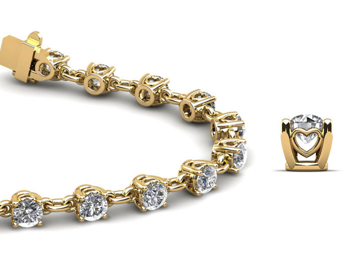 Sweetheart Chain Link Diamond Tennis Bracelet Lab-Grown Diamond  with 5.30 ct.(finished) 4.1mm